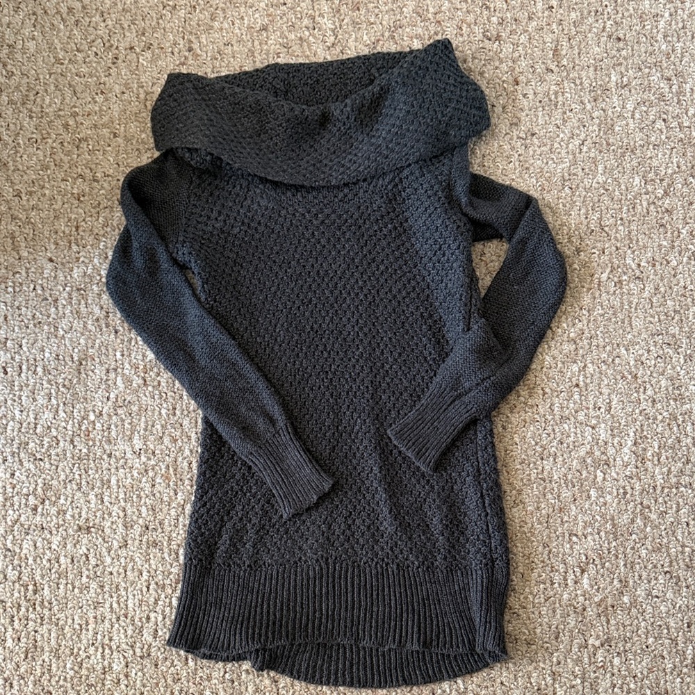 American Eagle Outfitters Charcoal Cowl Neck Sweater